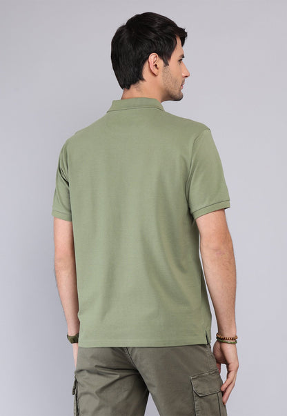 Polera Hombre Pique Manga Corta Verde