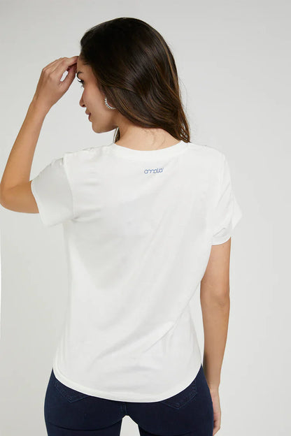 Polera Mujer Strass 4891 Blanca