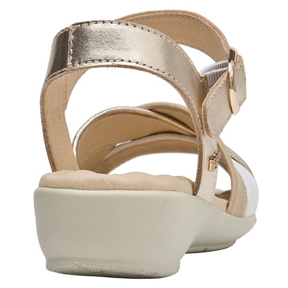Sandalia Mujer Cuero Beige