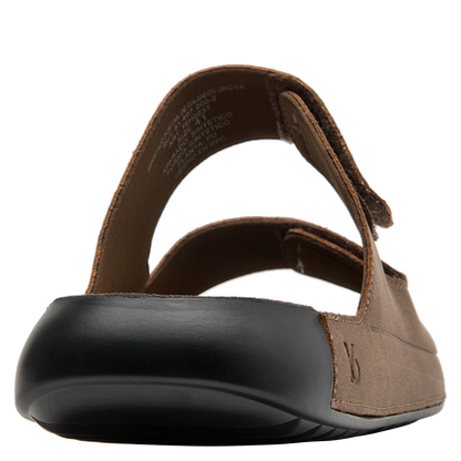 Sandalia Hombre Con Cierre Doble Velcro Café