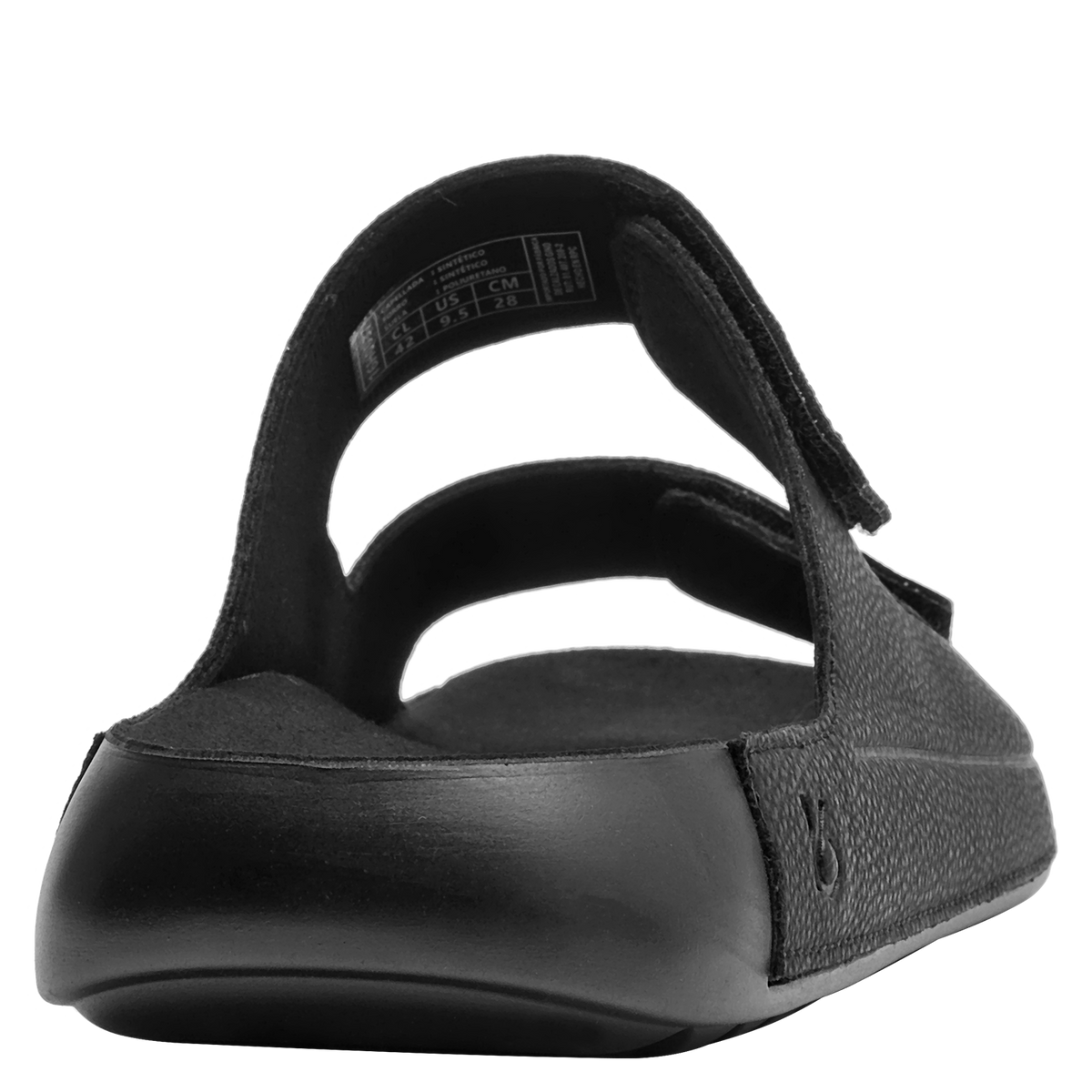 Sandalia Hombre Con Cierre de Velcro Doble Negro