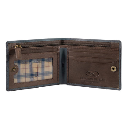 Billetera Hombre Texas 161 Azul/Marrón