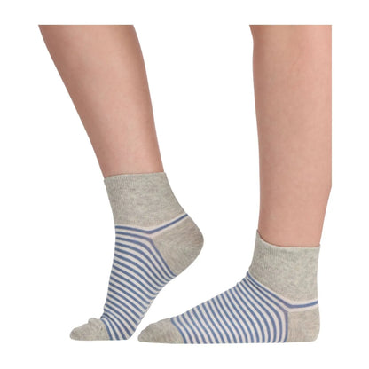 Fourpack Calcetín Corto Mujer Algodón Denim, Blanco & Gris