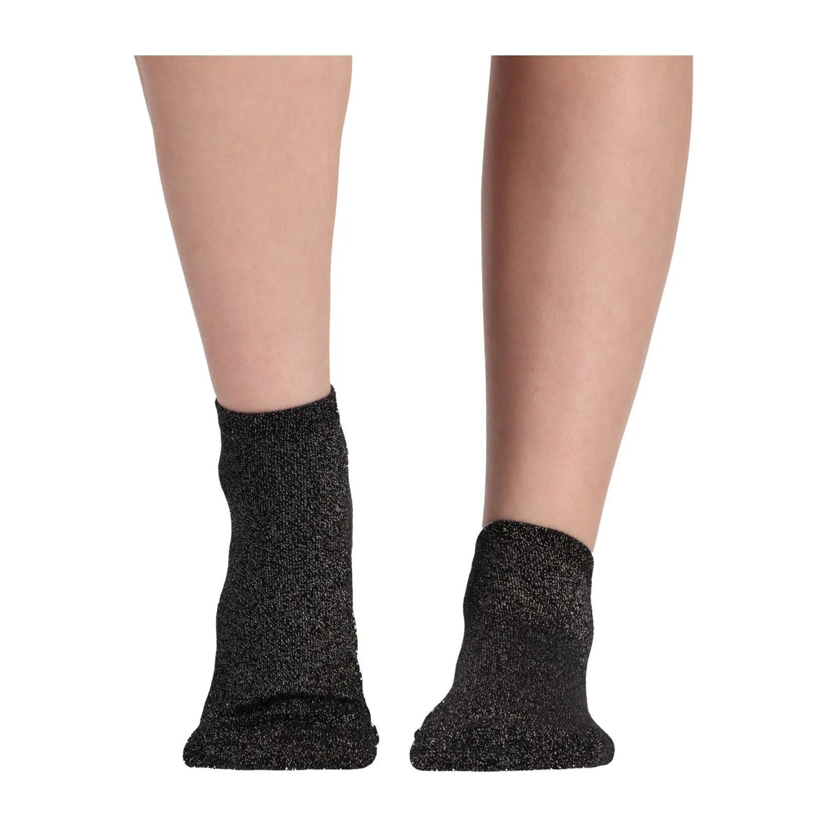 Fourpack Calcetín Mujer Corto Lurex Con Brillantes Negro y Gris