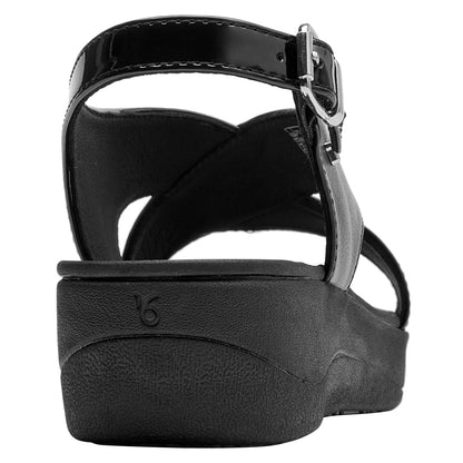Sandalia Mujer Con Hebilla Ajustable Negro