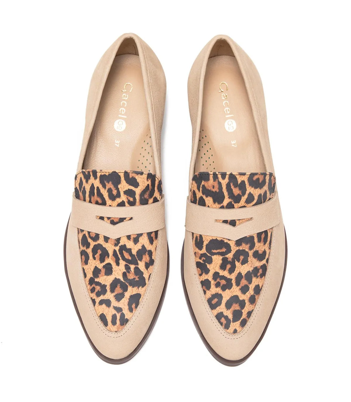 Mocasin Mujer Taco Bajo Cruz Leopardo