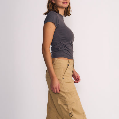 Polera Mujer Manga Corta Gris