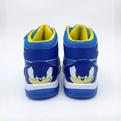 Zapatilla Niño Caña Alta  Luces Run Azul