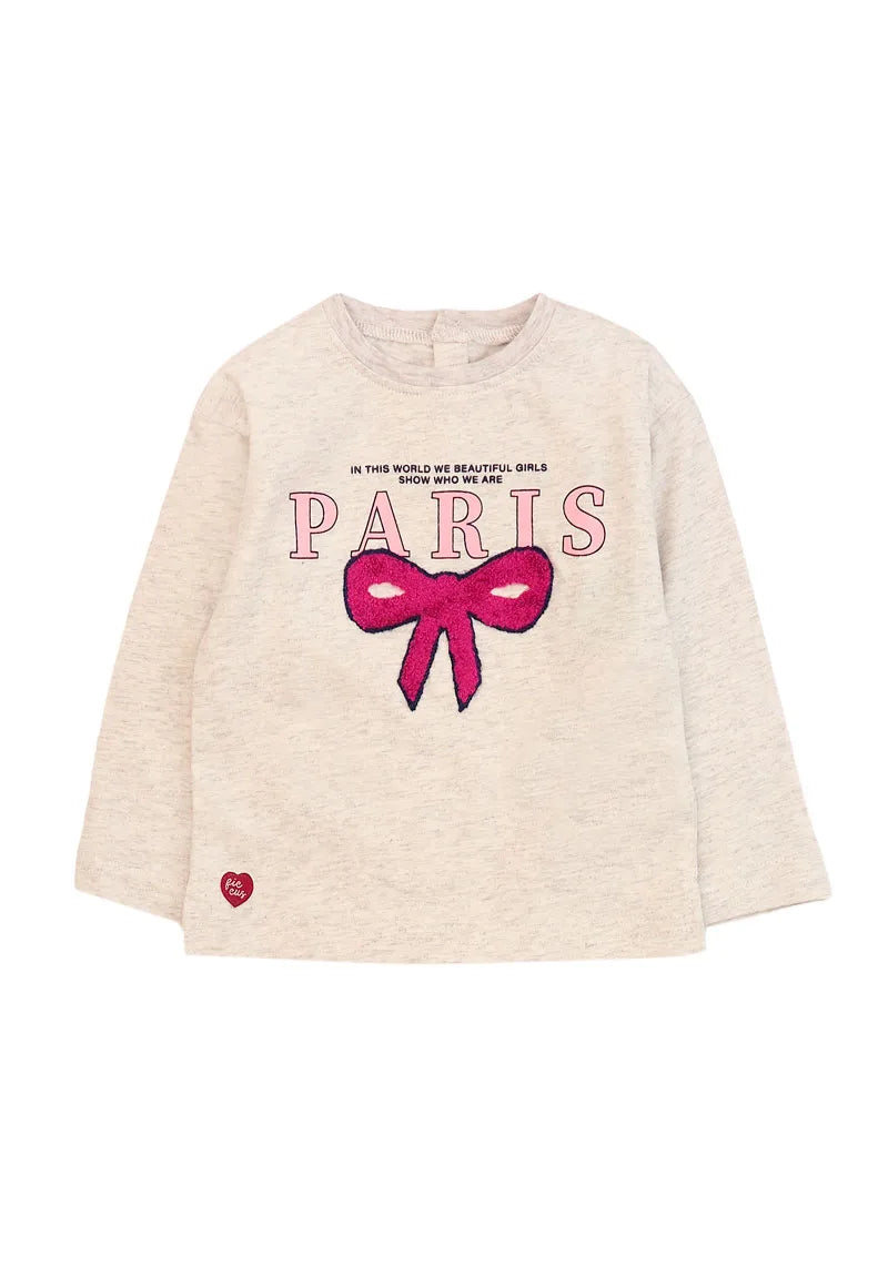 Polera Niña Gris Melange