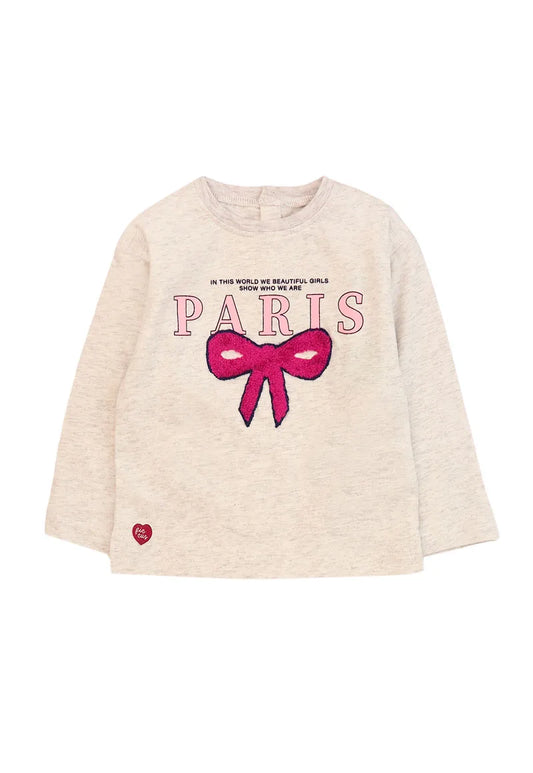 Polera Niña Gris Melange