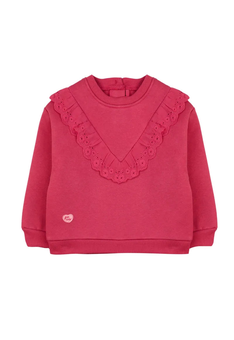 Polera Niña Magenta Bordados
