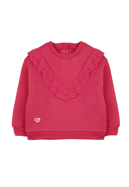 Polera Niña Magenta Bordados