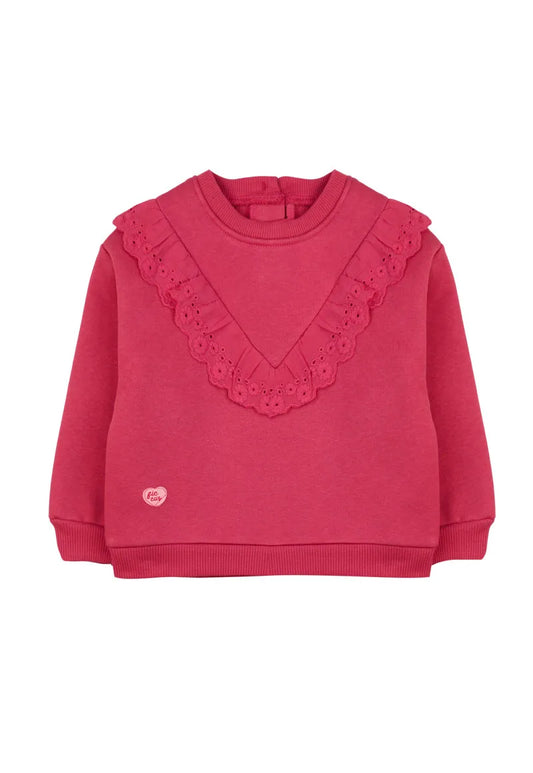 Polera Niña Magenta Bordados