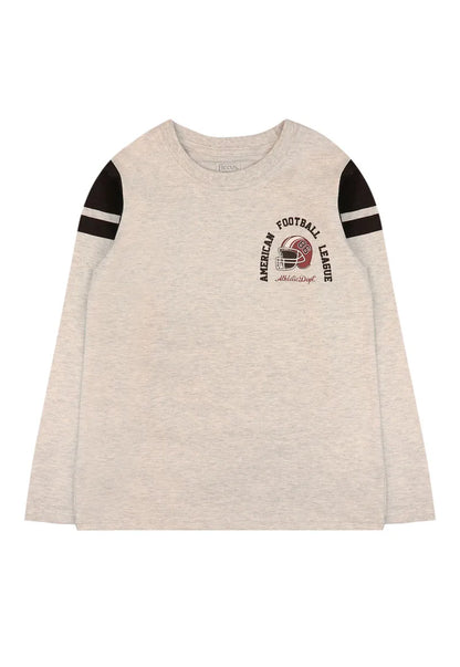 Polera Niño American Football League Gris Melange