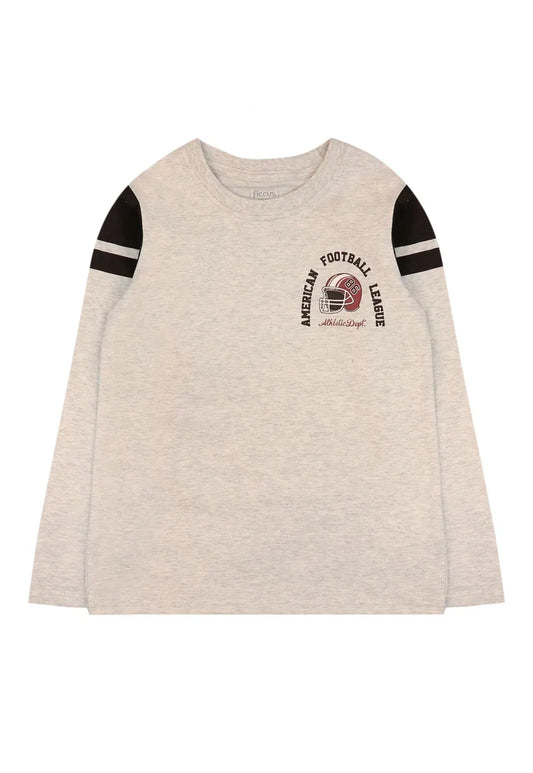 Polera Niño American Football League Gris Melange