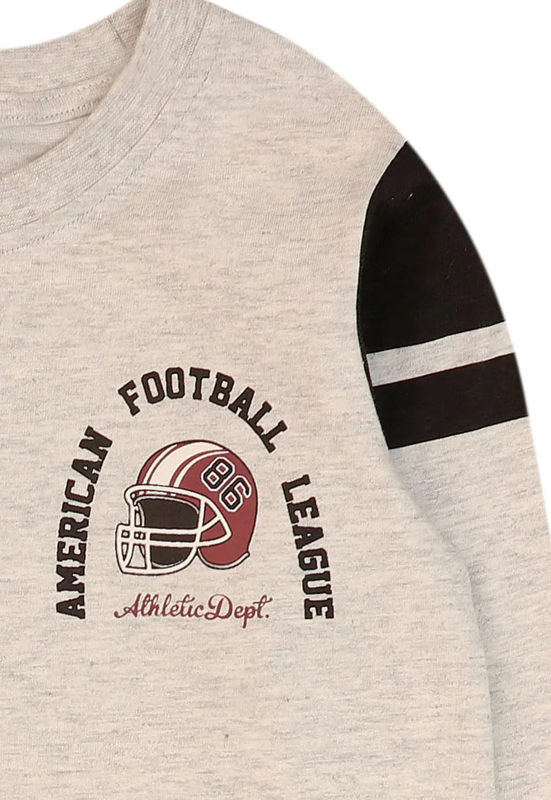 Polera Niño American Football League Gris Melange