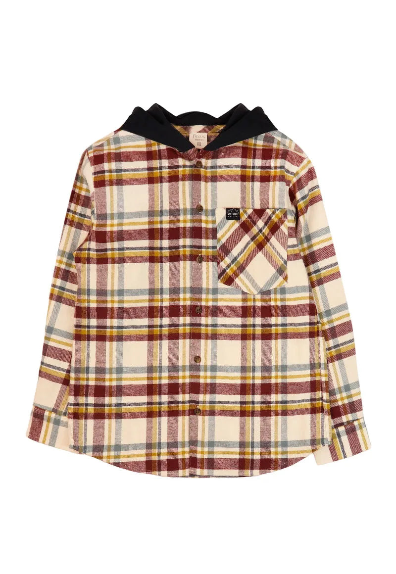 Camisa Niño Burdeo Cuadritos