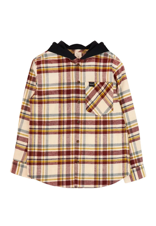 Camisa Niño Burdeo Cuadritos