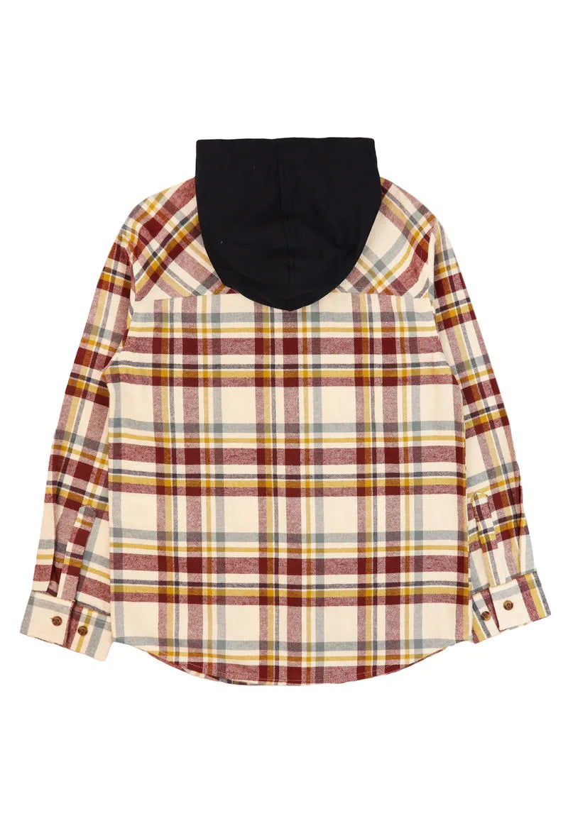 Camisa Niño Burdeo Cuadritos