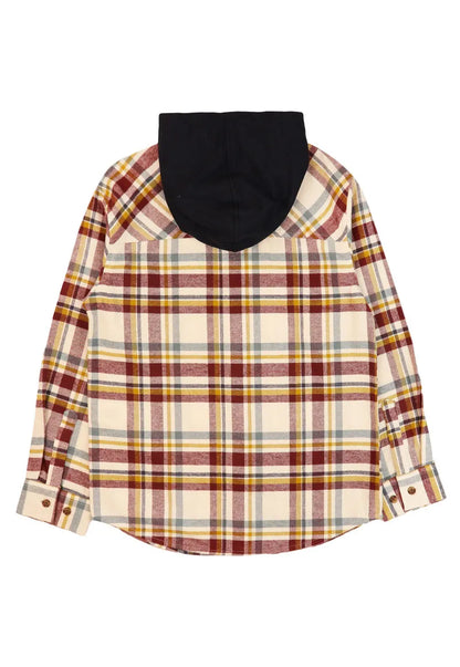 Camisa Niño Burdeo Cuadritos