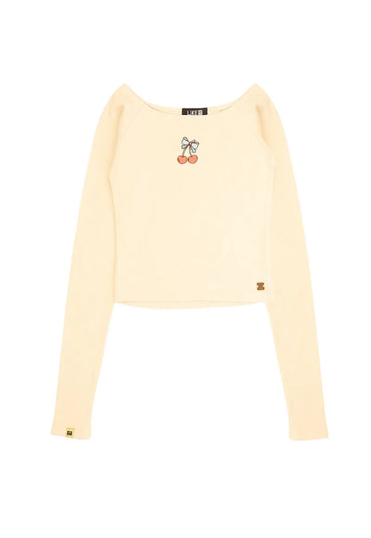 Polera Niña Crudo Guinda