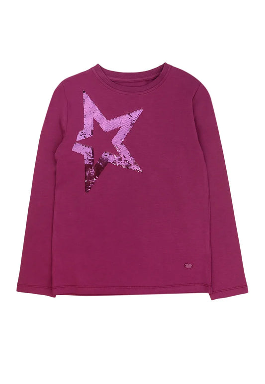 Polera Niña Morado Estrella