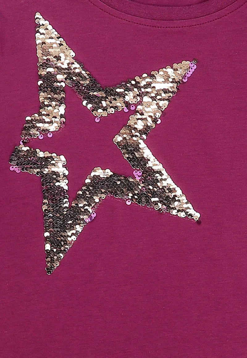 Polera Niña Morado Estrella