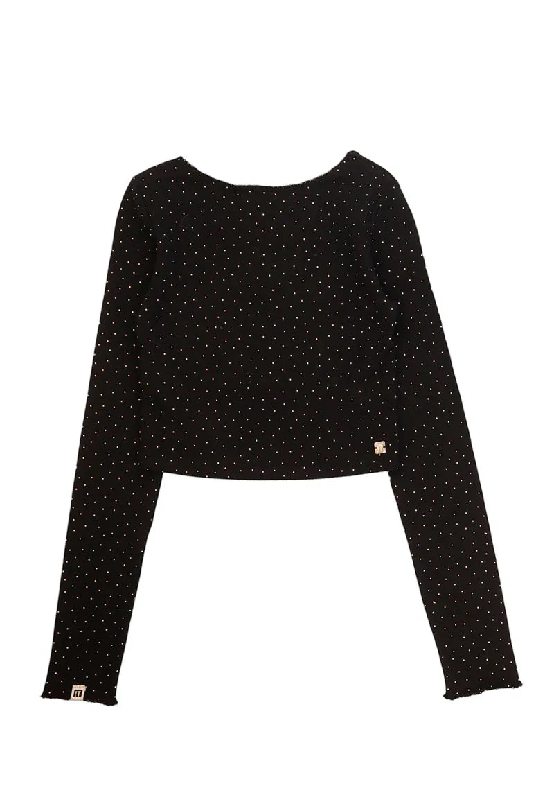 Polera Niña Negro Puntitos