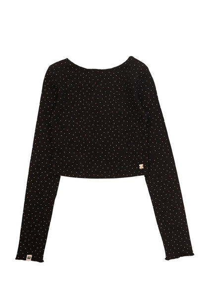 Polera Niña Negro Puntitos