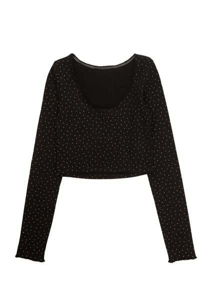 Polera Niña Negro Puntitos