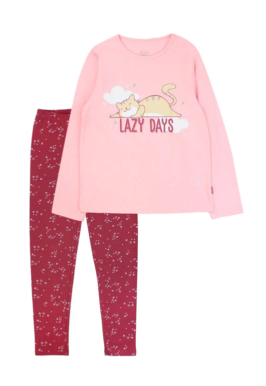 Pijama Niña Rosado Lazy Days