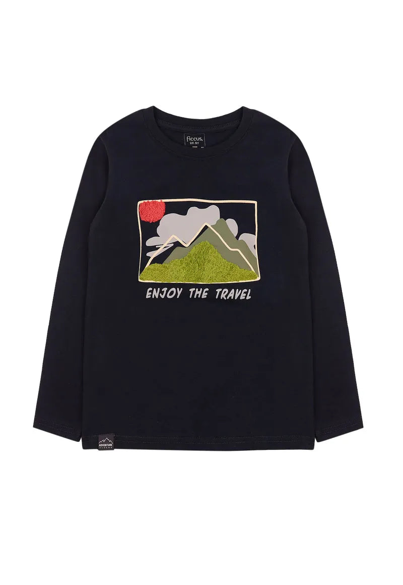 Polera Niño Enjoy The Travel Azul