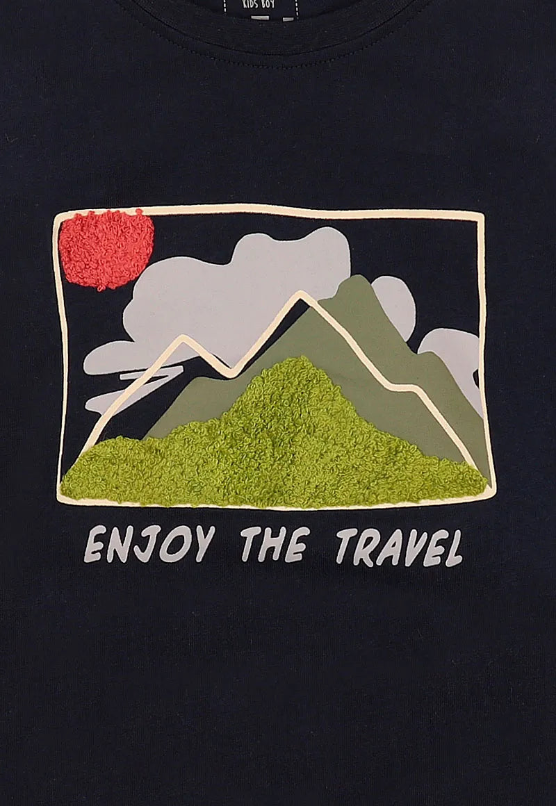 Polera Niño Enjoy The Travel Azul
