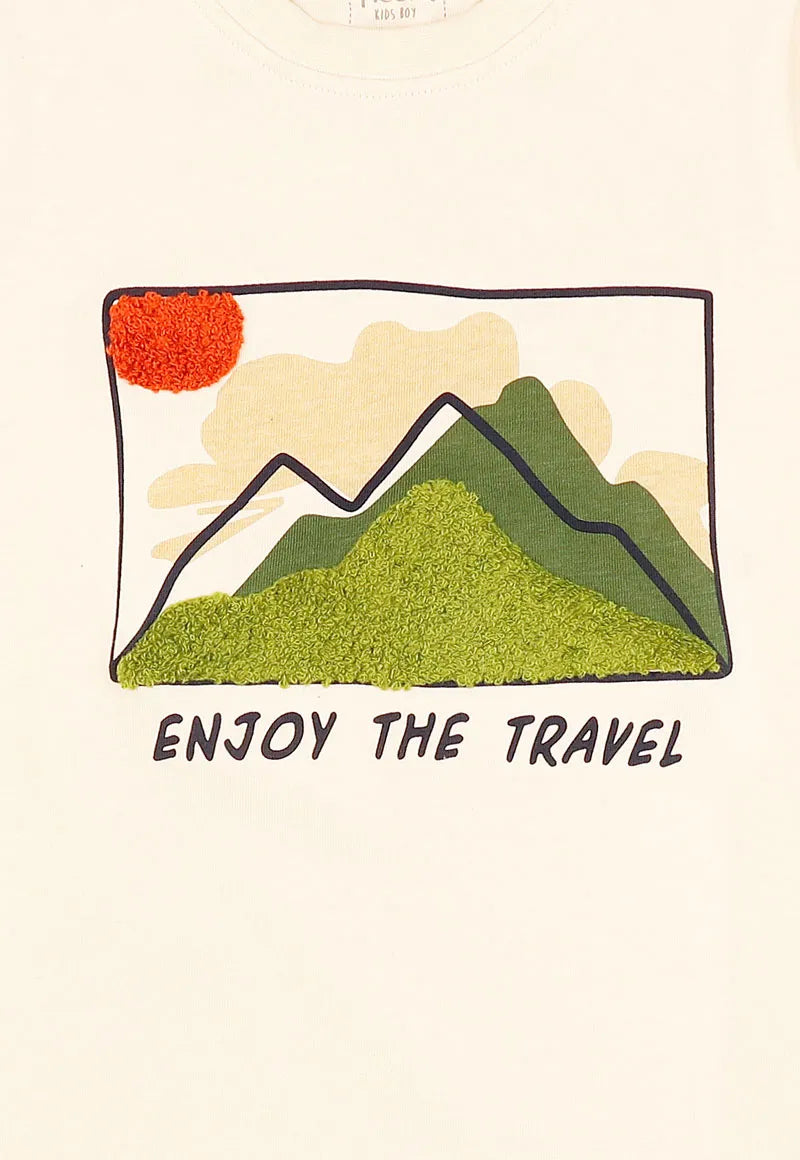Polera Niño Enjoy The Travel Crudo