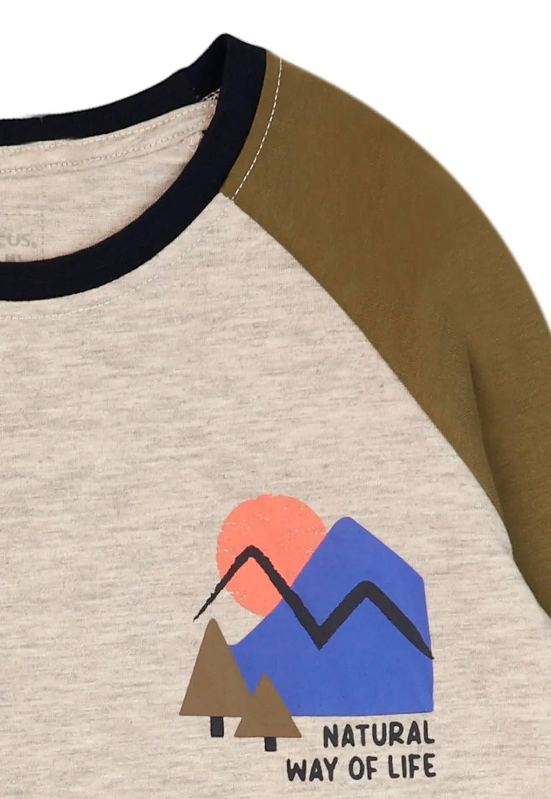 Polera Niño Natural Way Of Life Gris Melange
