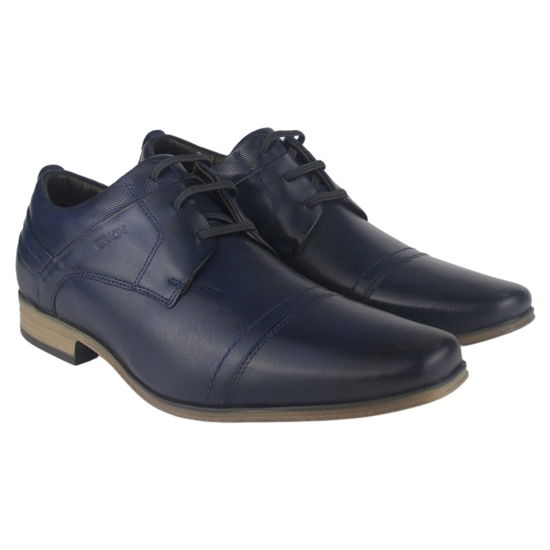 Zapato Hombre Cuero 6065 con Elástico Azul Marino