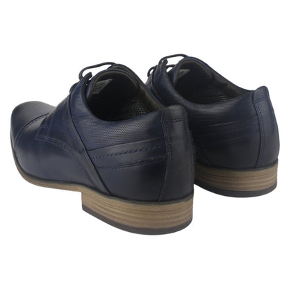 Zapato Hombre Cuero 6065 con Elástico Azul Marino