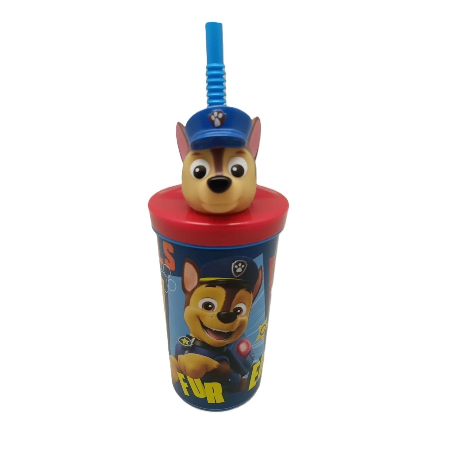 Vaso Con Bombilla Y Figura 3D 360Ml Paw Patrol