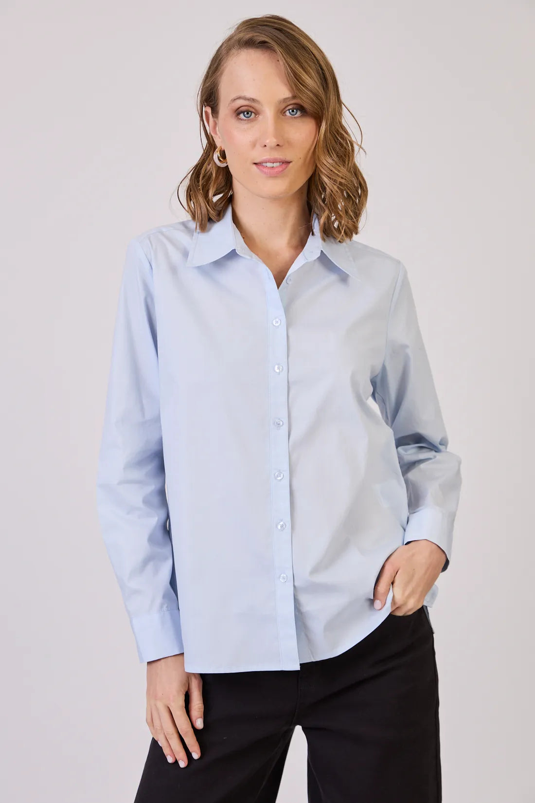 Blusa Mujer Lisa Celeste