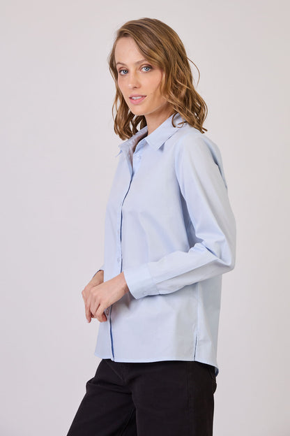 Blusa Mujer Lisa Celeste