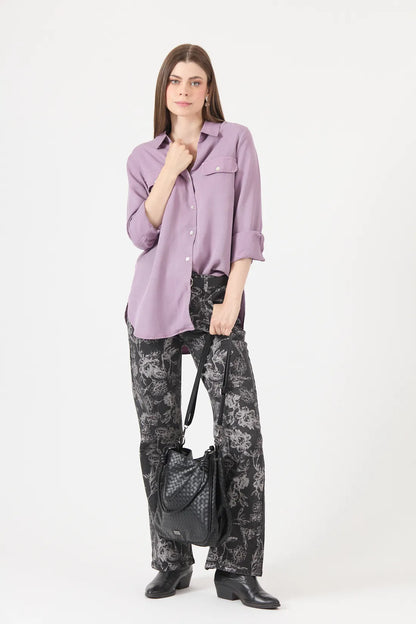 Blusa Mujer Lyocell Lavanda