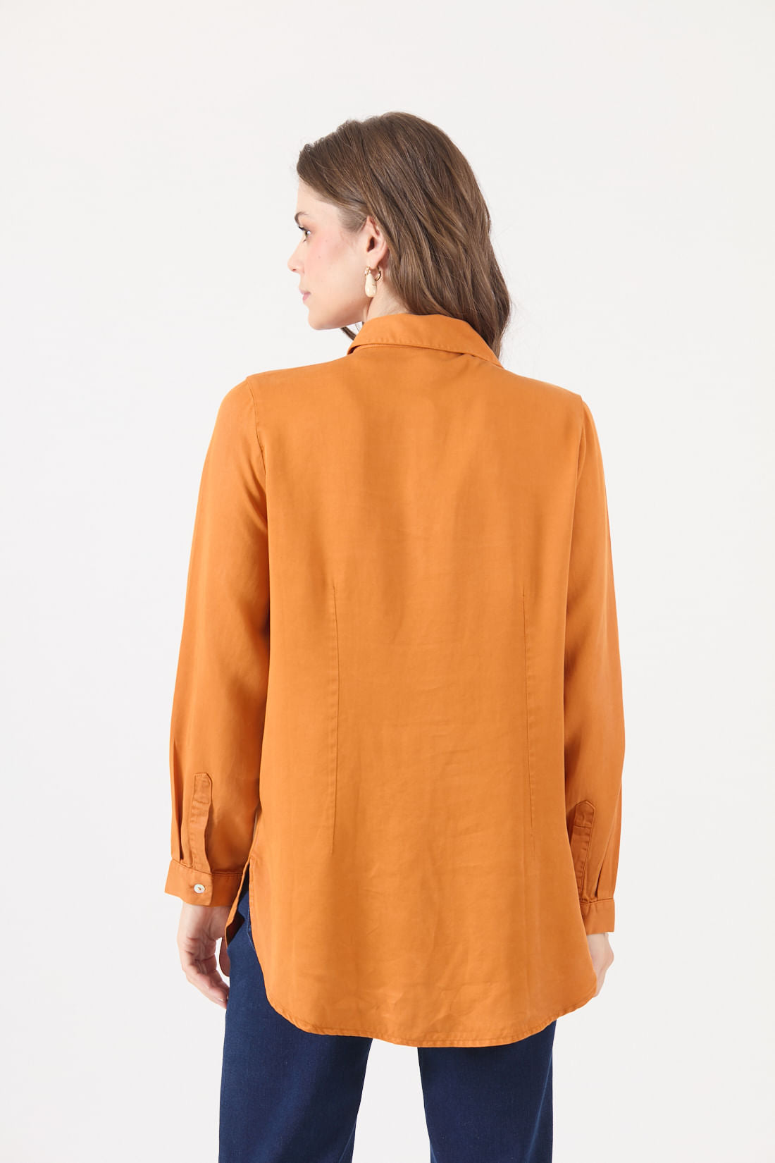 Blusa Mujer Lyocell Naranjo