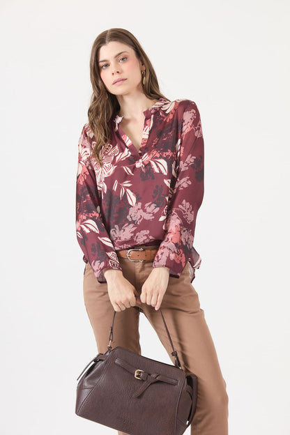 Blusa Mujer Estamplado Burdeo