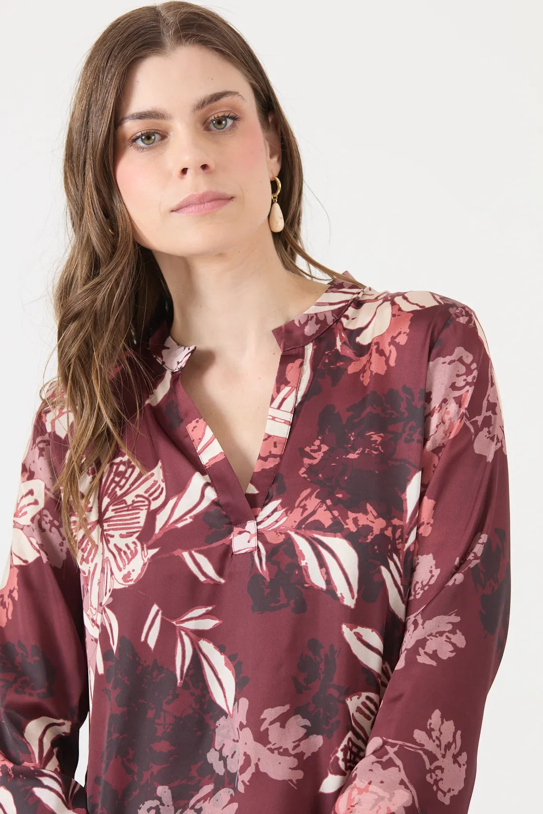 Blusa Mujer Estamplado Burdeo