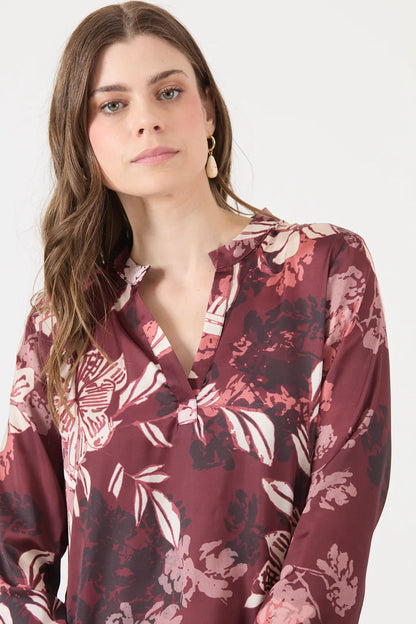 Blusa Mujer Estamplado Burdeo