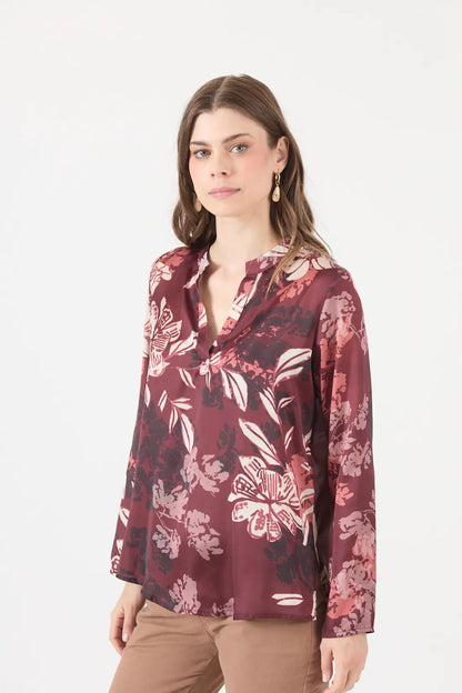 Blusa Mujer Estamplado Burdeo