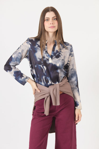 Blusa Mujer Estamplado Azul