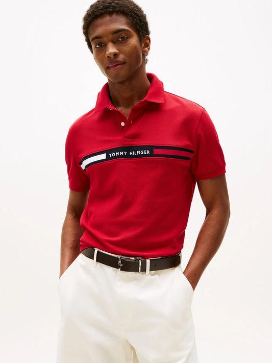 Polera Hombre Polo Chest Insert Logo Regular Fit Roja