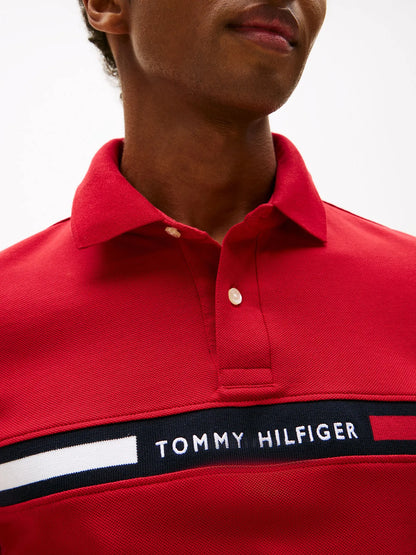 Polera Hombre Polo Chest Insert Logo Regular Fit Roja