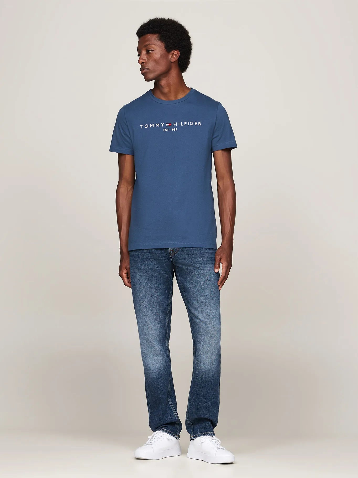 Polera Hombre Organic Cotton Slim Fit Azulino